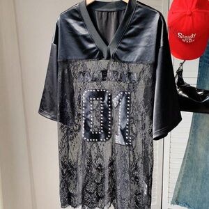 Womens oversized Lace jersey